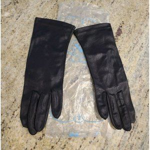 Vintage Van Raalte Textured Nylon Black 10" Formal Gloves. Women's 7 Small